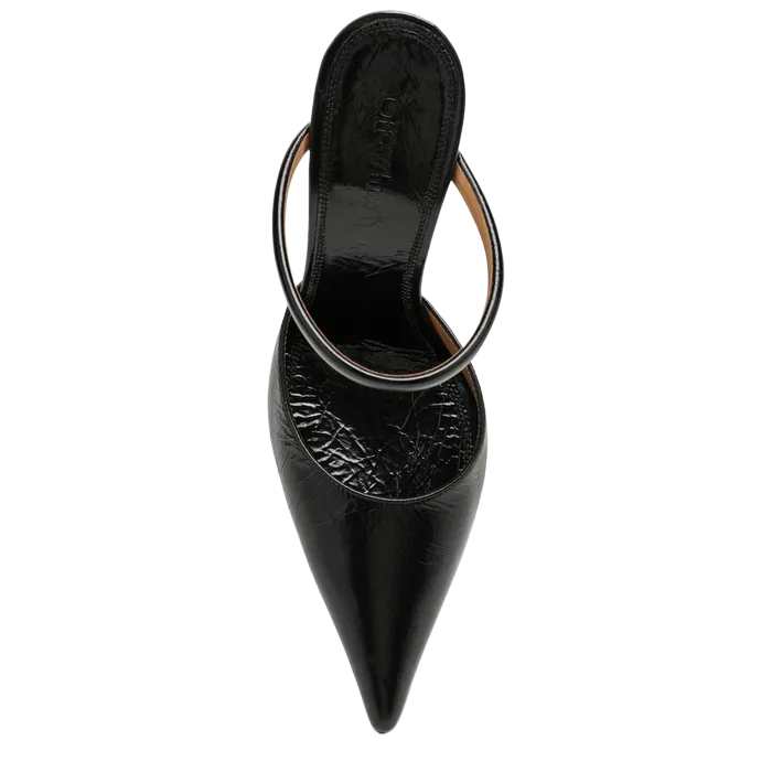 Lollipop black leather slingback