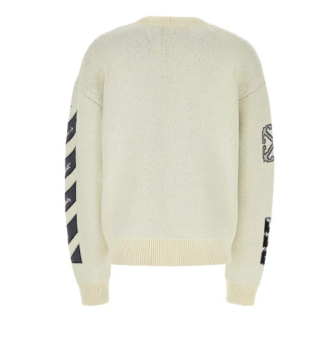 Ivory wool blend oversize cardigan