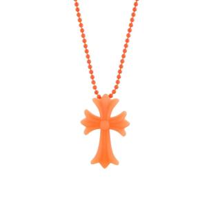 Chrome Hearts Silichrome CH Cross Pendant Orange