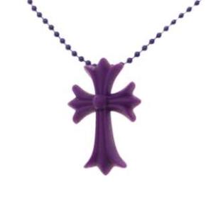Chrome Hearts Silichrome CH Cross Pendant Purple