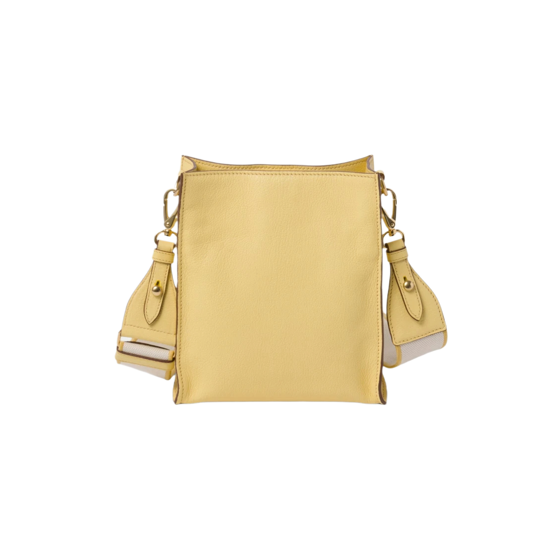 Madras Leather Shoulder Bag Lemon Yellow