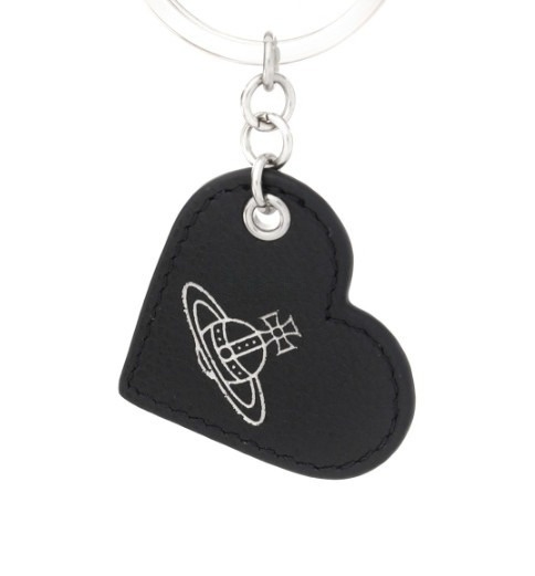 Smooth leather injected ORB heart keyring