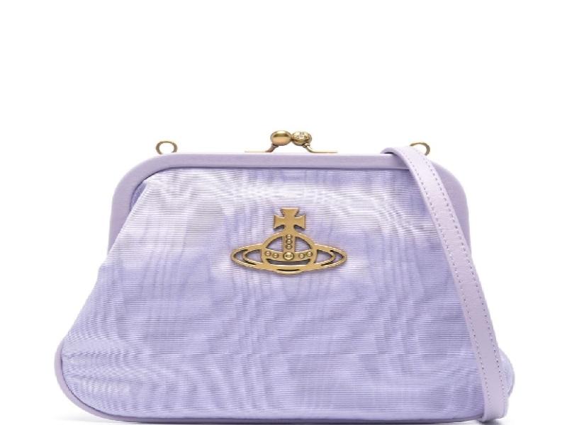 Vivienne Westwood ORB logo fabric strap clutch bag