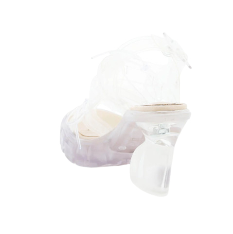 Jelly track lace-up sandal heels
