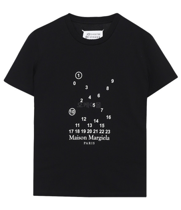 Number Paris Logo Fitted T-Shirt in Black