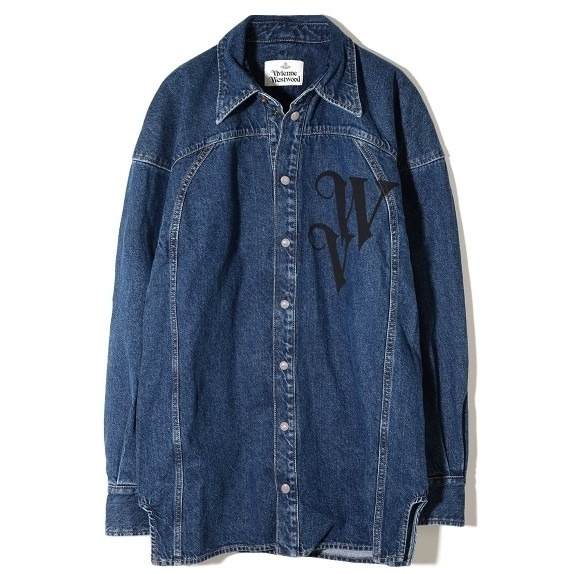 Denim shirt with logo