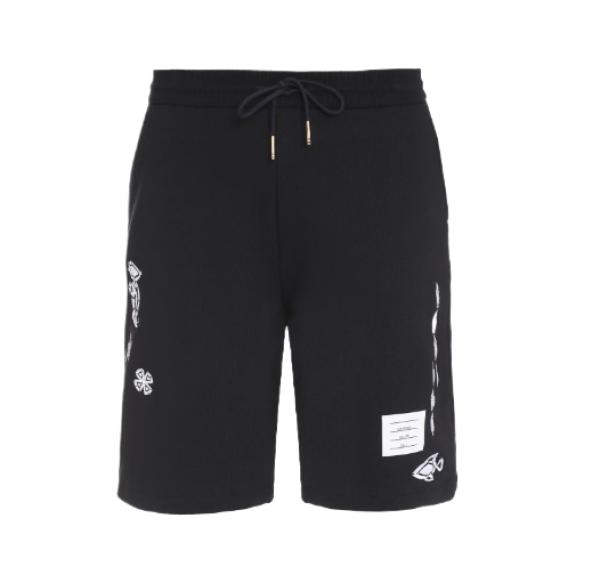 Embroidered drawstring shorts