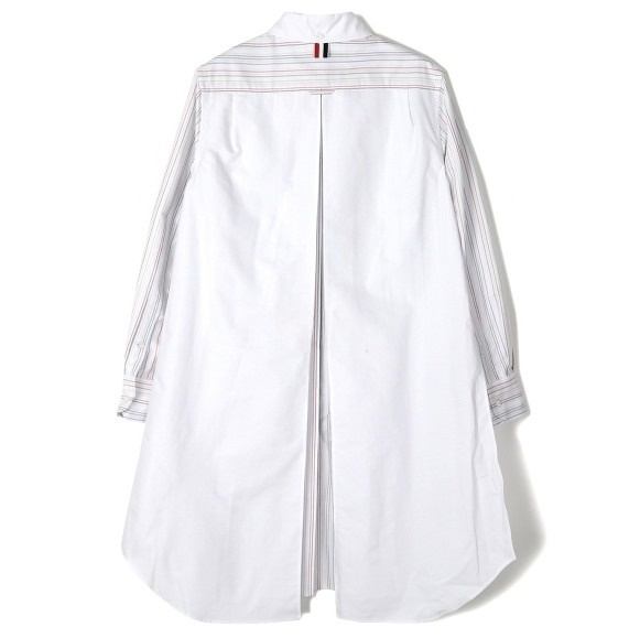 Pleated back stripe Oxford dress