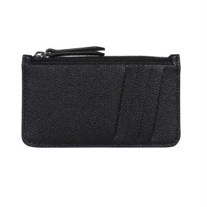 LEATHER ZIPPED WALLET IN BLACK