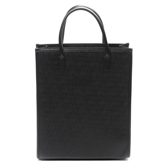 Pebble grain 4 bar leather tote bag