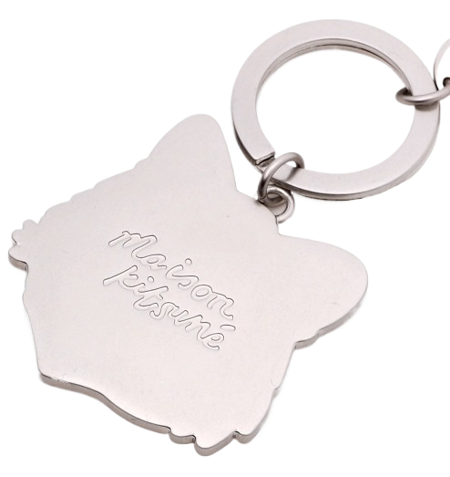 Bold Fox Head Metal Keyring