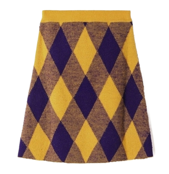 Argyle wool skirt