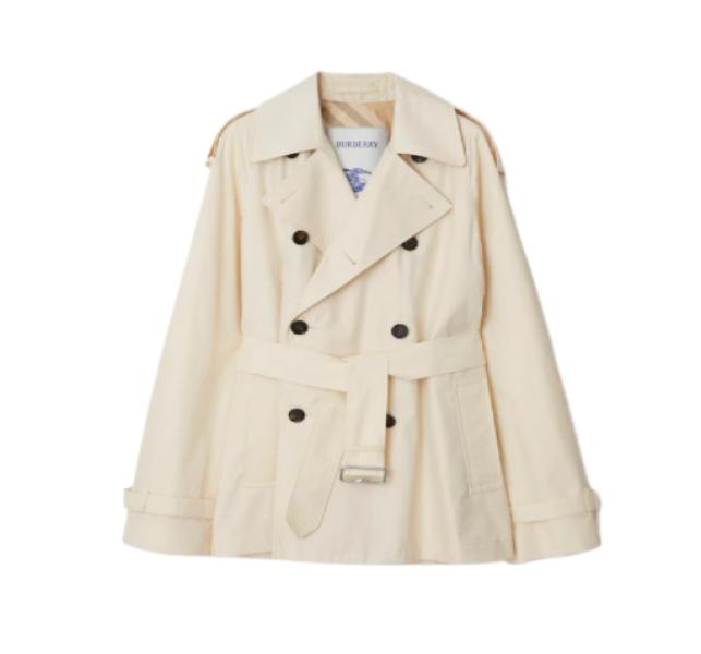 Short Gabbardine Trench Coat
