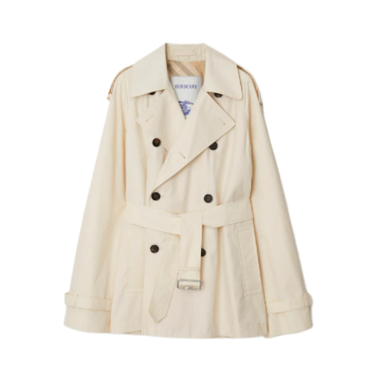 Short Gabbardine Trench Coat