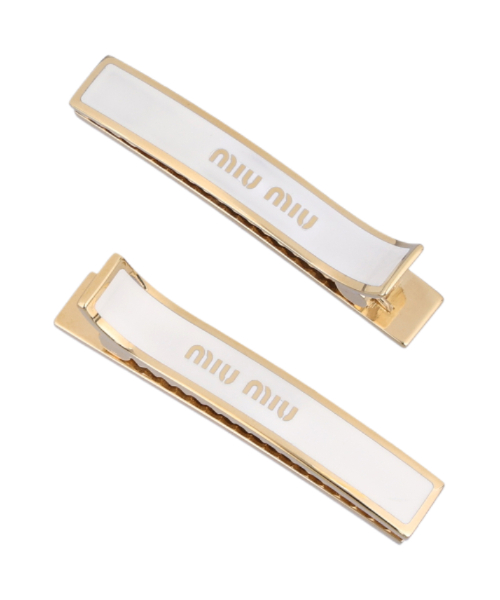Women's Enamel Metal Hair Clip Pin - White