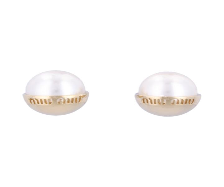 Women's Pearl Earrings - White/Gold