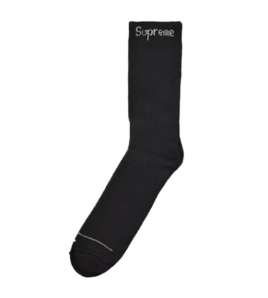 Supreme x MM6 Maison Margiela Hanes Crew Socks Black (1 Pack) - 24SS
