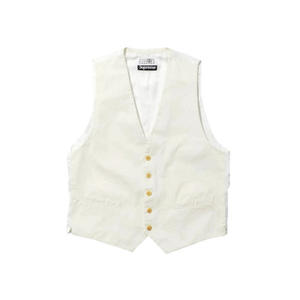 Supreme x MM6 Maison Margiela Washed Cotton Suit Vest Cream - 24SS