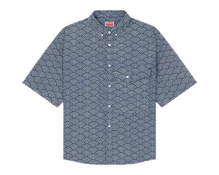 kenzo Seigaiha Denim Shirt