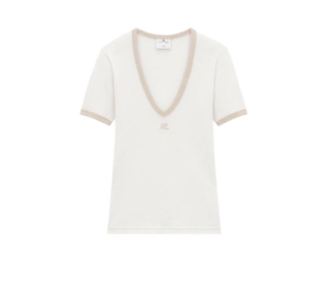 Contrast logo patch trim T-shirt