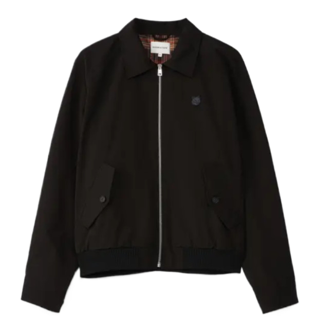 Bold Fox Patch Technical Cotton Gabardine Harrington Jacket