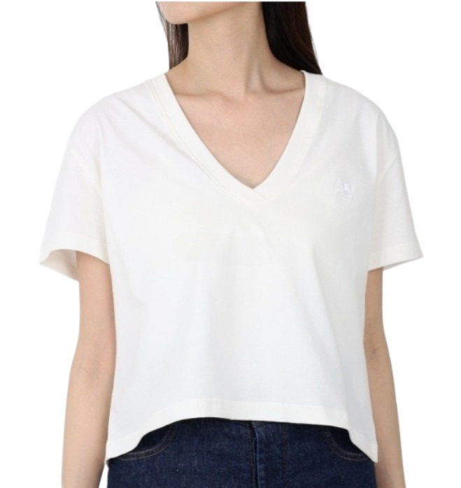 Logo embroidered V-neck T-shirt