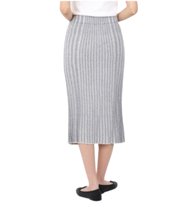 Baby Fox Patch Rib Midi Skirt