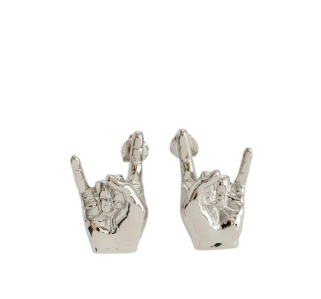 Hands Silver Earrings Set