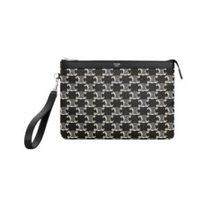 Two-tone Triomphe canvas pouch bag