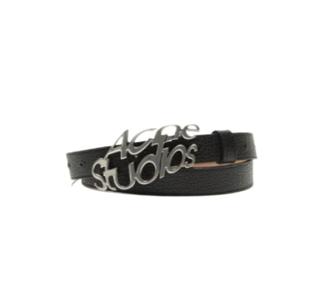 Metal logo buckle belt
