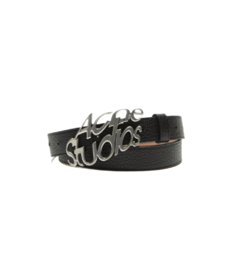 Metal logo buckle belt