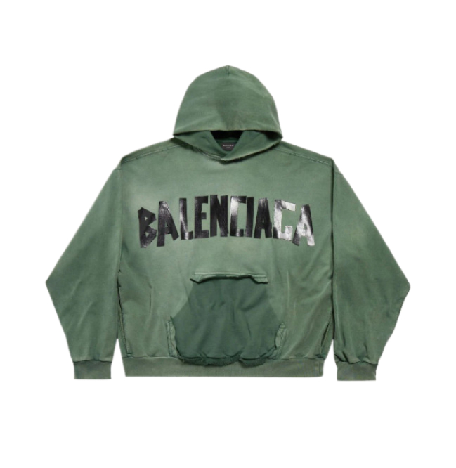 Tape logo hooded top