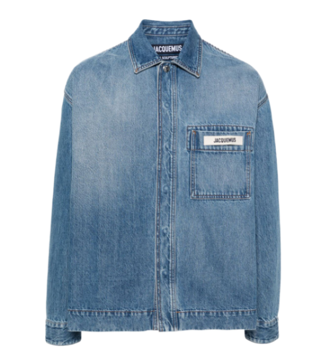 CHEMISE logo patch denim shirt