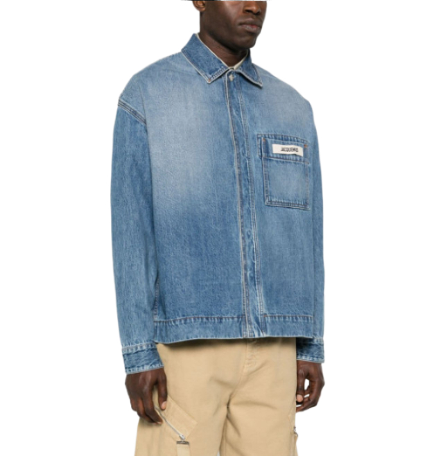 CHEMISE logo patch denim shirt
