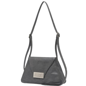 Medium Numeric One Out Leather Shoulder Bag - Black