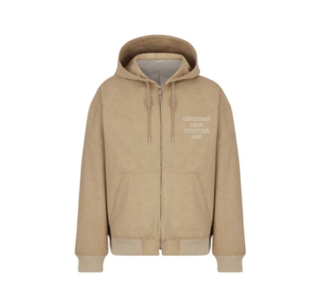 Logo embroidered blouson jacket