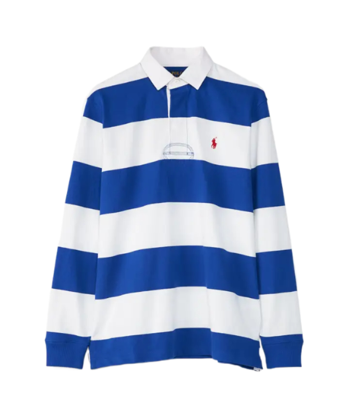 Block Stripe Rugby Long Sleeve Polo Shirt