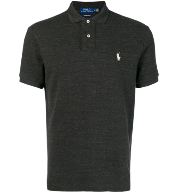 Pony logo embroidered short sleeve collar