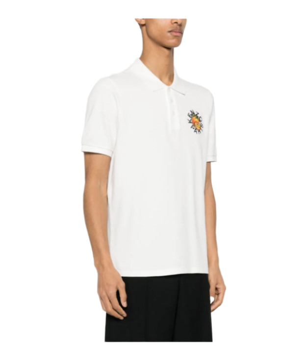 Orange slim short sleeve collar tie