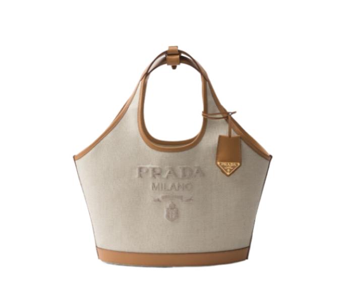 Medium linen leather tote bag