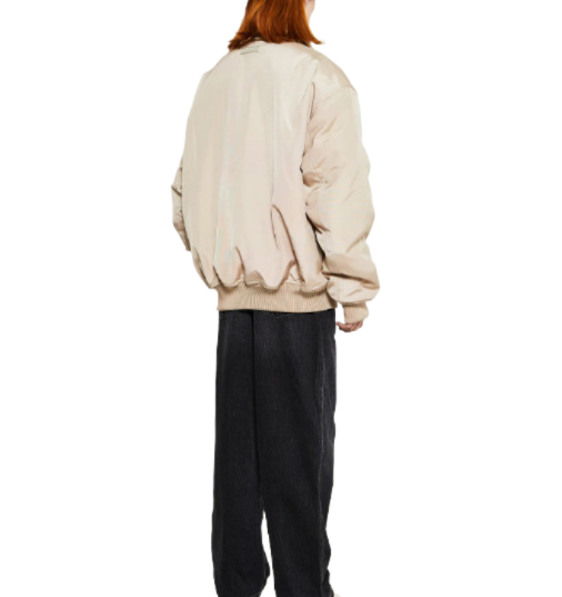 COX SHELL BEIGE SHEARLING BOMBER JACKET