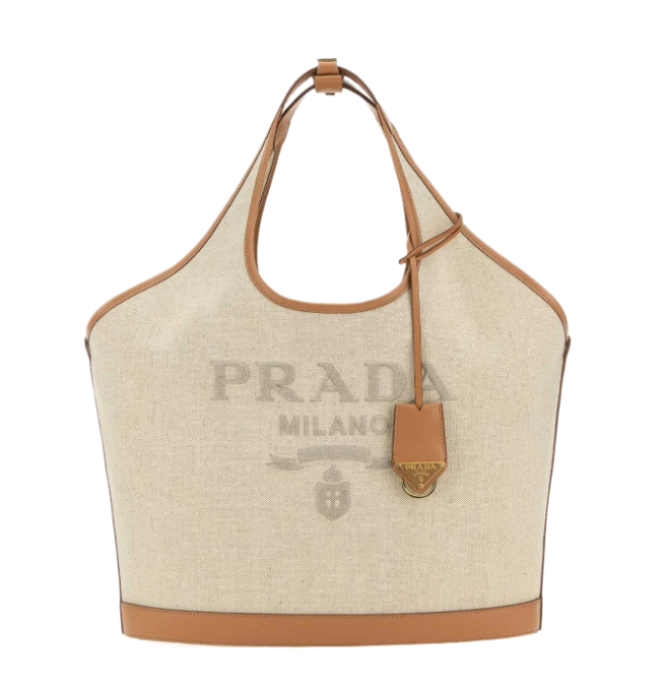 Logo-print canvas handbag