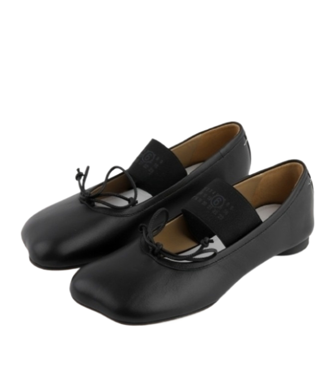 (W) MM6 Maison Margiela Anatomic Numeric Ballerinas Black