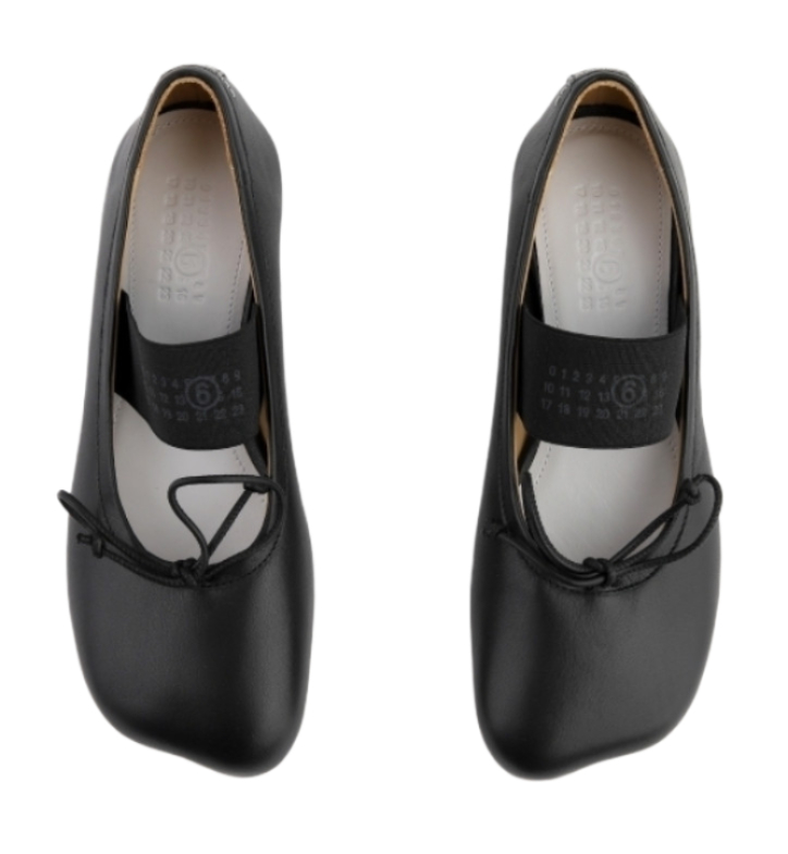 (W) MM6 Maison Margiela Anatomic Numeric Ballerinas Black