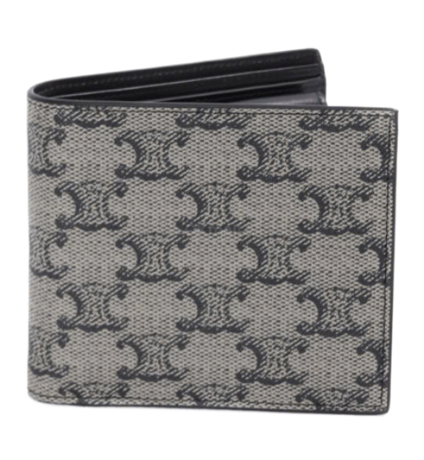 Celine Bi-Fold Wallet with Coin in Triomphe Canvas Vintage Beige