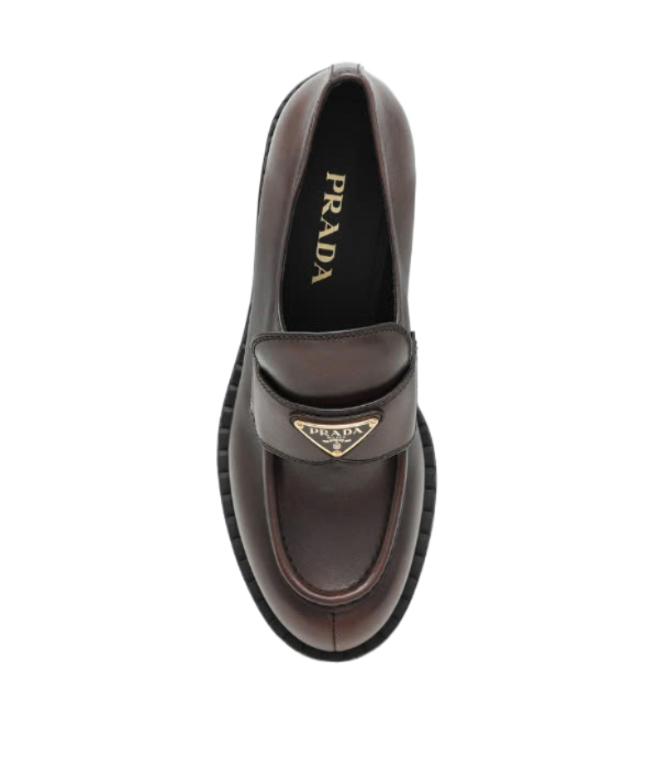 Triangle Logo Leather Loafers