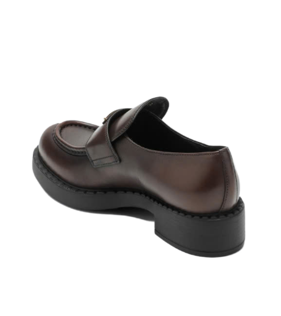 Triangle Logo Leather Loafers