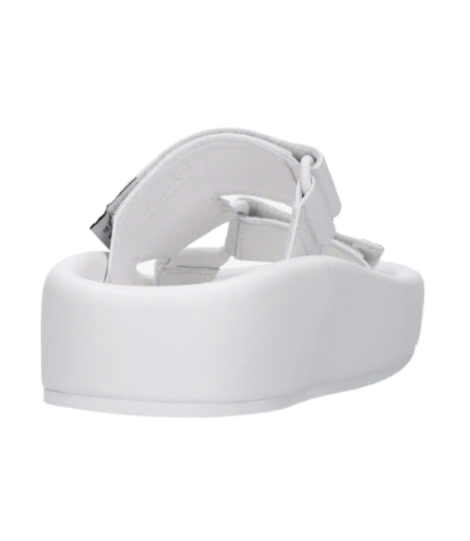 Leather Platform Sandals - White 