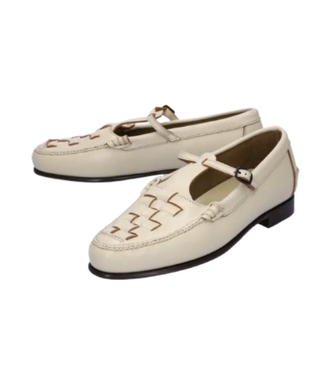 (W) Hereu Maqueda Interwoven T-Bar Loafer Custard