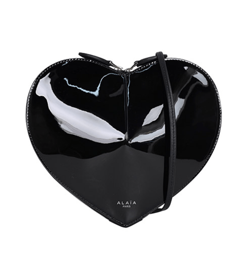 Alaia Patent Leather Coeur Bag Black